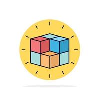 caja laberinto rompecabezas solución cubo color plano icono vector