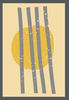 abstract poster in the style of the 20s. geometric, minimalistic, trending color, yellow, gray, retro. wall decor, art prints vector
