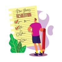 Making New Year's Resolution List vector