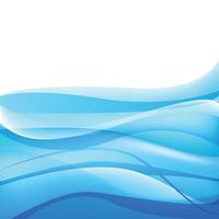 Vector wavy abstract geometric background, blue flow hoizontal banner. Trendy gradient shapes composition.