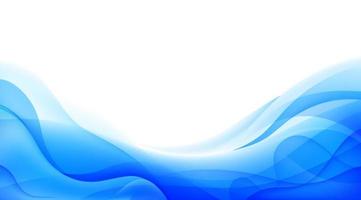 Vector wavy abstract geometric background, blue flow hoizontal banner. Trendy gradient shapes composition.