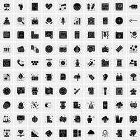 conjunto de 100 iconos de glifos sólidos de negocios vector