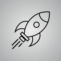 Rocket icon outlined. Ideal for USP sections in websites vector