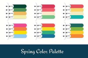 6 DIFFERENT SPRING COLOR PALETTES vector