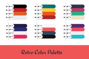 6 DIFFERENT RETRO COLOR PALETTES vector