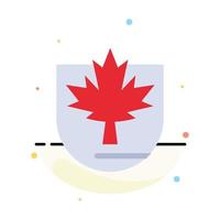 Security Leaf Canada Shield Abstract Flat Color Icon Template vector