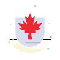 Security Leaf Canada Shield Abstract Flat Color Icon Template vector