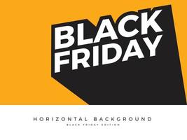 Black Friday Text in yellow background. Horizontal Background. vector