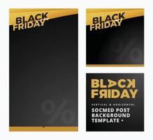 Black Friday Text in Vertical and Square Layout. Vector Illustration.