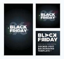 Elegant template of Black Friday in Vertical and square layout. vector