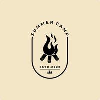 campfire badge logo vector illustration template design