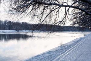 ski runs on snow-covered beach photo