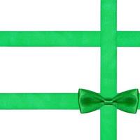 one big green bow knot on three silk ribbons photo