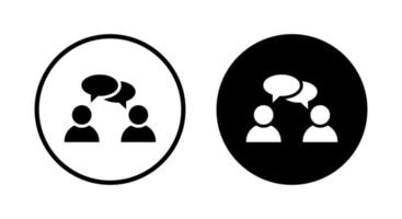 Talk people icon vector in clipart concept. Conversation sign symbol
