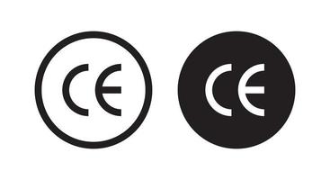 CE marking icon vector isolated on circle background. Conformity Europene sign symbol