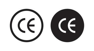 CE marking icon vector isolated on circle background. Conformity Europene sign symbol