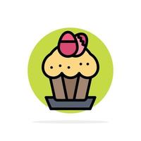 Egg Cake Cup Food Easter Abstract Circle Background Flat color Icon vector