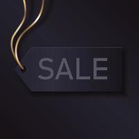 Premium luxury sale tag on golden rope for vip promotion discount vector