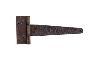 rusty metal door hinge. Door hinge isolated on white background photo