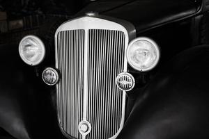 Close up of black retro car photo