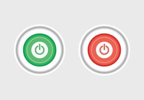 On and off push buttons icon red and green. On-Off switch symbol, the power button, standby mode pictogram vector