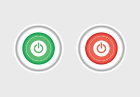 On and off push buttons icon red and green. On-Off switch symbol, the power button, standby mode pictogram vector