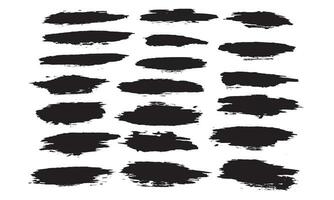 Black ink brush stroke collection vector