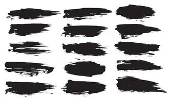 Isolated grunge ink brush stroke collection vector