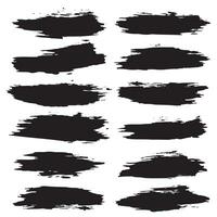 Ink grunge brush stroke collection vector