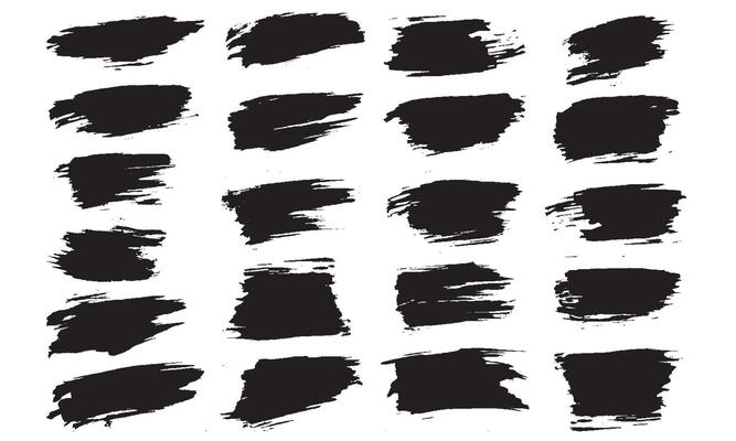 Collection of grunge brush strokes