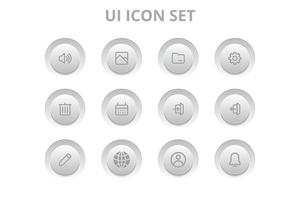 Set of ui minimal icon button vector