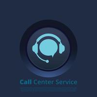 Customer support call center service ui button with flat icon vector