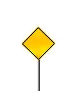 Blank yellow road warning sign photo