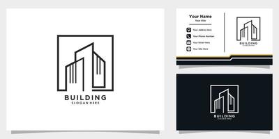 building logo design vector with element icon and business card template