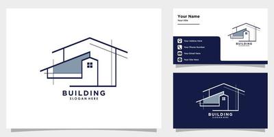 building logo design vector with element icon and business card template