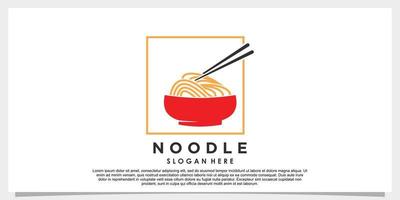 noodle ramen logo design vector with creative concept