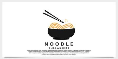 noodle ramen logo design vector with creative concept