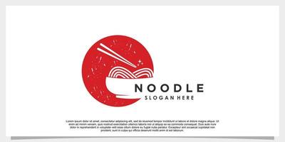 vector de diseño de logotipo de fideos ramen con concepto creativo