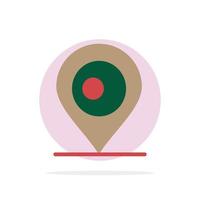 ubicación mapa bangladesh resumen círculo fondo plano color icono vector