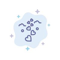 Hearts Love Loving Wedding Blue Icon on Abstract Cloud Background vector