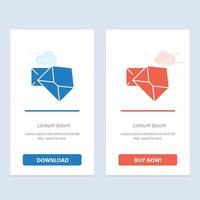 Business Mail Message Open  Blue and Red Download and Buy Now web Widget Card Template vector