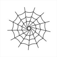 Cobweb design element for halloween. Vector illustration. Line art