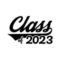 clase de 2023. banner de graduación para la escuela secundaria, graduado universitario. clase de 2022 para felicitar a los jóvenes graduados por la graduación vector