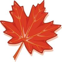 Volumed autumn red color maple leaf vector illustration