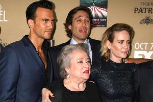 LOS ANGELES - OCT 3 - Cheyenne Jackson, Kathy Bates, Brad Falchuk, Sarah Paulson at the American Horror Story - Hotel Premiere Screening at the Regal 14 Theaters on October 3, 2015 in Los Angeles, CA photo