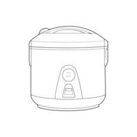 Rice cooker, magic jar, illustration vector, line art vector, outline art. vector