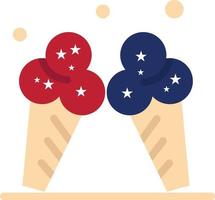 helado helado americano color plano icono vector icono banner plantilla