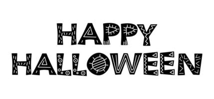 Lettering happy halloween decor isolated on white vector