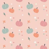 Cute pumpkin pink seamless pattern vector