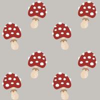 Fly agaric cartoon color seamless pattern vector